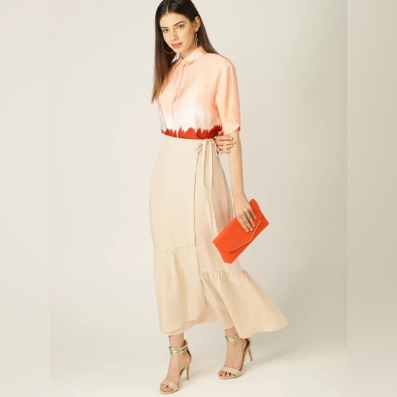 MNG Mango Tiered Maxi Wrap Skirt - Picture 5 of 11